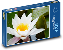 Biela vodná ľalia - kvet Puzzle 130 dielikov - 28,7 x 20 cm 
