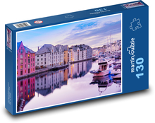 Norsko - přístav Puzzle 130 dílků - 28,7 x 20 cm