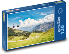 Mountains - cable car Puzzle 130 pieces - 28.7 x 20 cm