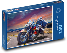 Motocykl chopper na drodze Puzzle 130 elementów - 28,7x20 cm