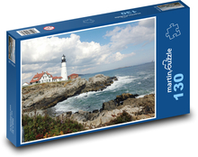 Maják - pobrežie Anglicka Puzzle 130 dielikov - 28,7 x 20 cm 