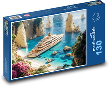 Yacht off the coast Puzzle 130 pieces - 28.7 x 20 cm 