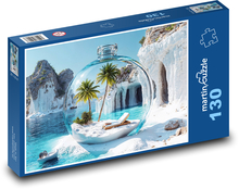 Ostrov vo fľaši Puzzle 130 dielikov - 28,7 x 20 cm 
