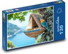Vtáčia búdka - vták, ledňáčik Puzzle 130 dielikov - 28,7 x 20 cm 