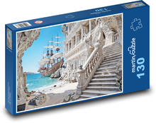 Żaglówka w domu Puzzle 130 elementów - 28,7x20 cm