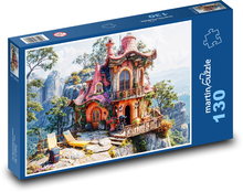 Dom na skale Puzzle 130 dielikov - 28,7 x 20 cm