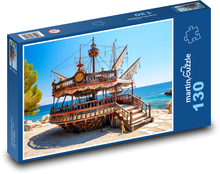 Boot am Strand Puzzle 130 Teile - 28,7x20 cm