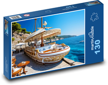 Couch - Boot, Strand Puzzle 130 Teile - 28,7x20 cm