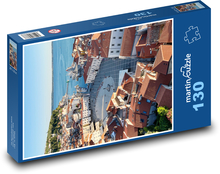 Piran - Slovinsko, pobřeží města Puzzle 130 dílků - 28,7 x 20 cm