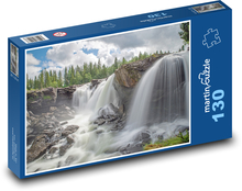 Švédsko - vodopád Puzzle 130 dielikov - 28,7 x 20 cm