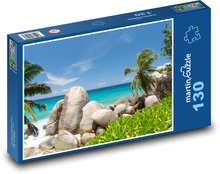 Seszele - plaża Puzzle 130 elementów - 28,7x20 cm