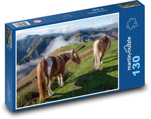 Koń - Łąka Puzzle 130 elementów - 28,7x20 cm