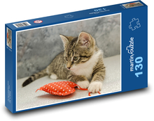 Katze - Herz, Liebe Puzzle 130 Teile - 28,7x20 cm