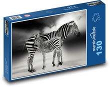 Zebra - matka i młode Puzzle 130 elementów - 28,7x20 cm