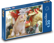 Cat - Christmas Photo Puzzle 130 pieces - 28.7 x 20 cm 