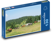 Zvieratá - kone Puzzle 130 dielikov - 28,7 x 20 cm 