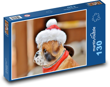 Dog - Christmas hat Puzzle 130 pieces - 28.7 x 20 cm 