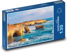 Skalnaté pobřeží - moře, Kypr Puzzle 130 dílků - 28,7 x 20 cm