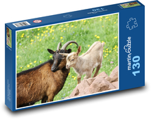 Koza s mládětem Puzzle 130 dílků - 28,7 x 20 cm