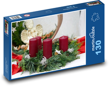 Adventní věnec - svíčky Puzzle 130 dílků - 28,7 x 20 cm