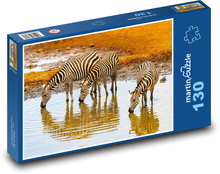 Keňa - zebry Puzzle 130 dílků - 28,7 x 20 cm