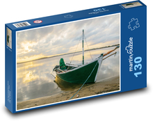 Rybársky čln - jazero Puzzle 130 dielikov - 28,7 x 20 cm