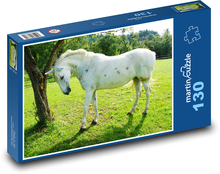 Pasenie bielych koní Puzzle 130 dielikov - 28,7 x 20 cm 