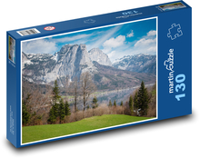 Hory - jazero, stromy Puzzle 130 dielikov - 28,7 x 20 cm 