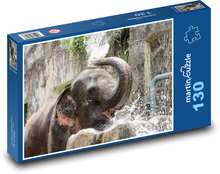 Słoń pod prysznicem Puzzle 130 elementów - 28,7x20 cm