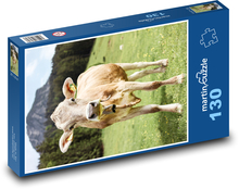 Krowa na górskiej łące Puzzle 130 elementów - 28,7x20 cm