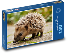 A small hedgehog on the pavement Puzzle 130 pieces - 28.7 x 20 cm 