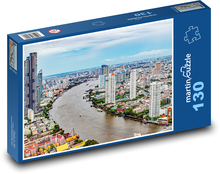 Rzeka Bangkok i wieżowce Puzzle 130 elementów - 28,7x20 cm