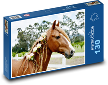 Horse decorated with roses Puzzle 130 pieces - 28.7 x 20 cm 