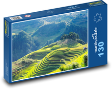 ryžové terasy vo Vietname Puzzle 130 dielikov - 28,7 x 20 cm 